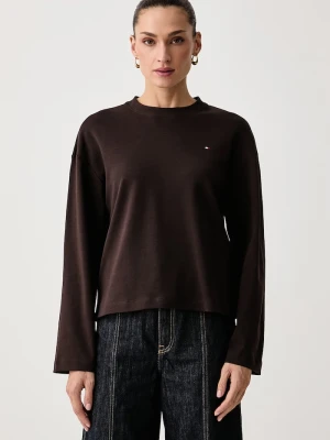 Tommy Hilfiger longsleeve damski bawełniany brązowy