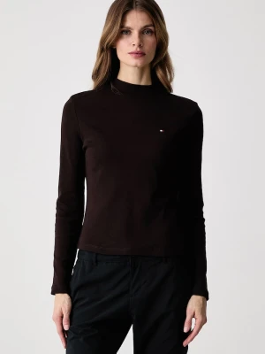 Tommy Hilfiger longsleeve damski bawełniany brązowy
