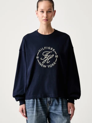 Tommy Hilfiger longsleeve damski bawełniany granatowy