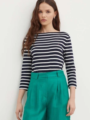 Tommy Hilfiger longsleeve damskie bawełniane granatowy