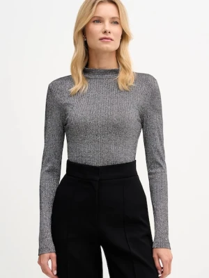 Tommy Hilfiger longsleeve damskie kolor szary z półgolfem WW0WW49391