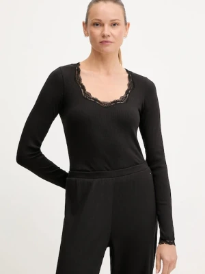 Tommy Hilfiger longsleeve piżamowy kolor czarny UW0UW06071