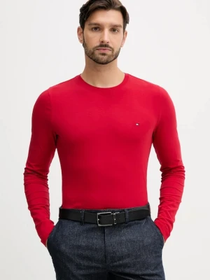 Tommy Hilfiger longsleeve męski kolor czerwony gładki