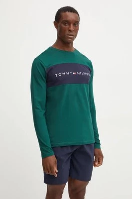 Tommy Hilfiger longsleeve męski kolor zielony z nadrukiem