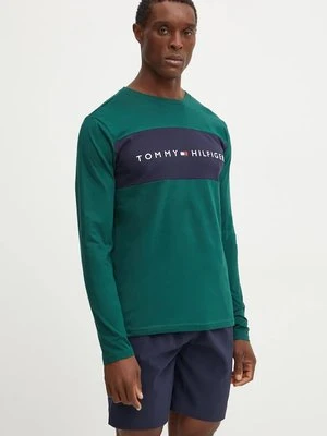 Tommy Hilfiger longsleeve męski kolor zielony z nadrukiem