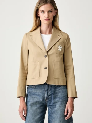 Tommy Hilfiger marynarka damska bawełniana beżowy