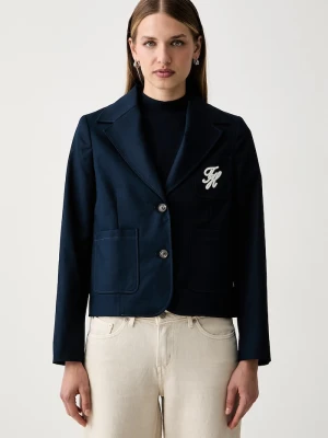 Tommy Hilfiger marynarka damska bawełniana granatowy