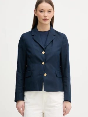 Tommy Hilfiger marynarka jednorzędowa damska z dodatkiem lnu