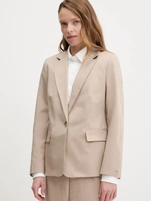 Tommy Hilfiger marynarka kolor beżowy jednorzędowa gładka WW0WW47179