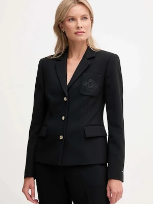 Tommy Hilfiger marynarka kolor czarny jednorzędowa gładka WW0WW46660