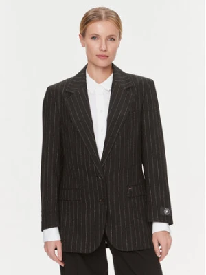 Tommy Hilfiger Marynarka Oversized Prep Pinstripe Blazer WW0WW40498 Czarny Regular Fit
