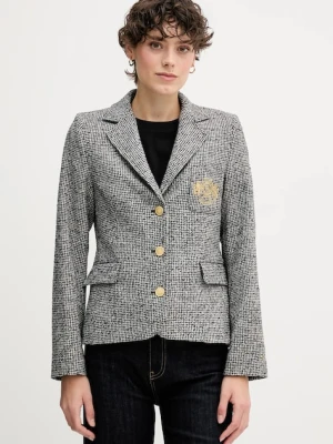 Tommy Hilfiger marynarka z dodatkiem wełny kolor czarny jednorzędowa wzorzysta WW0WW48786