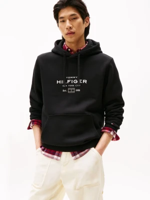 Tommy Hilfiger Męska bluza z kapturem Mężczyźni czarny jednolity,