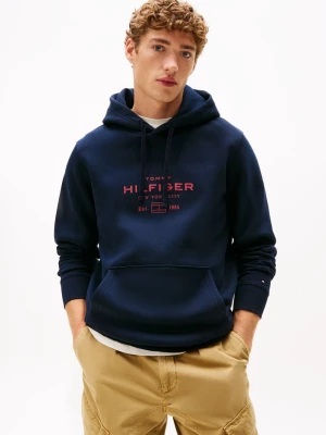 Tommy Hilfiger Męska bluza z kapturem Mężczyźni niebieski jednolity,
