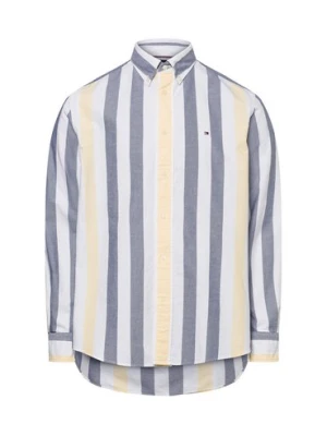 Tommy Hilfiger Męska koszula casual Mężczyźni Comfort Fit Bawełna biały|żółty w paski,