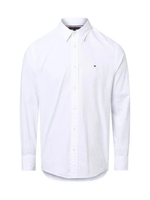 Tommy Hilfiger Męska koszula casual Mężczyźni Regular Fit Bawełna biały jednolity,