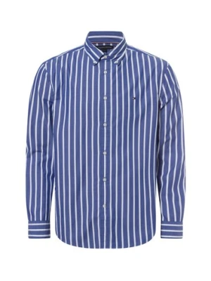Tommy Hilfiger Męska koszula casual Mężczyźni Regular Fit Bawełna niebieski|biały w paski,