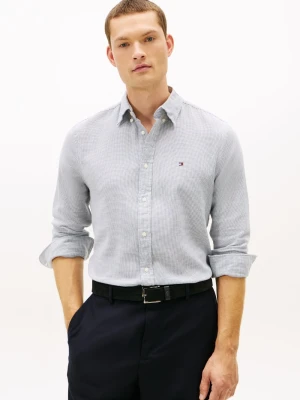 Tommy Hilfiger Męska koszula casual Mężczyźni Regular Fit Bawełna niebieski|biały wzorzysty,