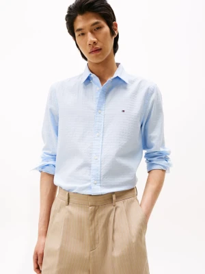 Tommy Hilfiger Męska koszula casual Mężczyźni Regular Fit Bawełna niebieski jednolity,