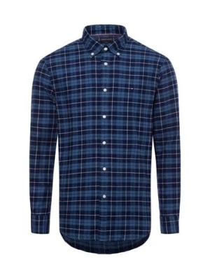 Tommy Hilfiger Męska koszula casual Mężczyźni Regular Fit Bawełna niebieski|czerwony w kratkę,