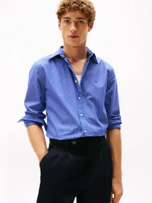 Tommy Hilfiger Męska koszula casual Mężczyźni Regular Fit Bawełna niebieski w paski,