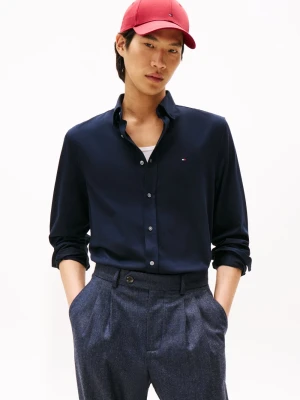 Tommy Hilfiger Męska koszula casual Mężczyźni Slim Fit niebieski jednolity,