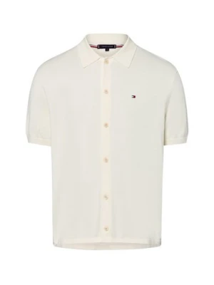 Tommy Hilfiger Męska koszula z dzianiny Mężczyźni Bawełna biały jednolity,
