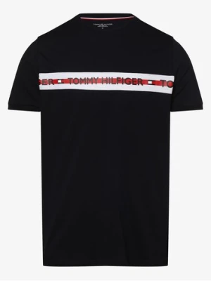 Tommy Hilfiger Męska koszulka od piżamy Mężczyźni Dżersej niebieski,