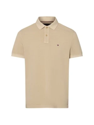 Tommy Hilfiger Męska koszulka polo Mężczyźni Bawełna beżowy jednolity,