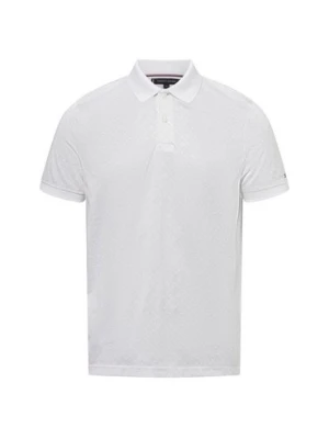 Tommy Hilfiger Męska koszulka polo Mężczyźni Bawełna biały|beżowy wzorzysty,
