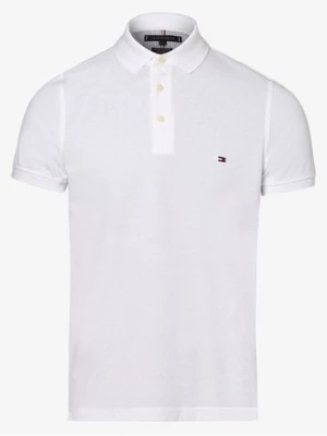 Tommy Hilfiger Męska koszulka polo Mężczyźni Bawełna biały jednolity,
