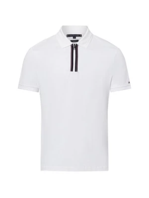 Tommy Hilfiger Męska koszulka polo Mężczyźni Bawełna biały jednolity,