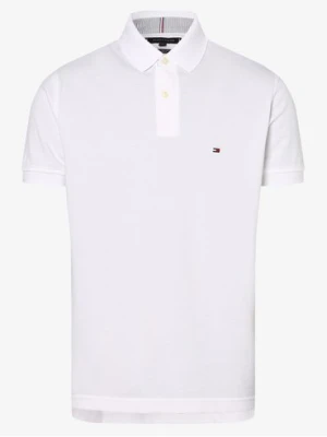 Tommy Hilfiger Męska koszulka polo Mężczyźni Bawełna biały jednolity,