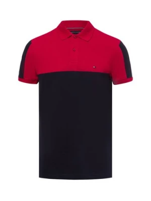 Tommy Hilfiger Męska koszulka polo Mężczyźni Bawełna niebieski|czerwony|biały w paski,