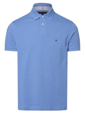 Tommy Hilfiger Męska koszulka polo Mężczyźni Bawełna niebieski jednolity,