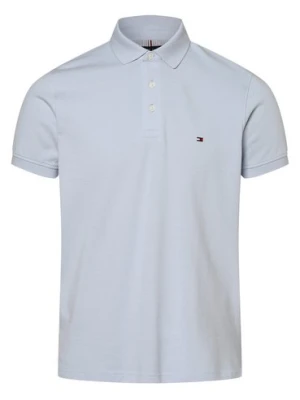 Tommy Hilfiger Męska koszulka polo Mężczyźni Bawełna niebieski jednolity,