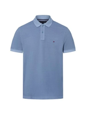 Tommy Hilfiger Męska koszulka polo Mężczyźni Bawełna niebieski jednolity,