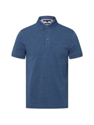 Tommy Hilfiger Męska koszulka polo Mężczyźni Bawełna niebieski jednolity,