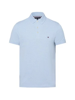 Tommy Hilfiger Męska koszulka polo Mężczyźni Bawełna niebieski jednolity,
