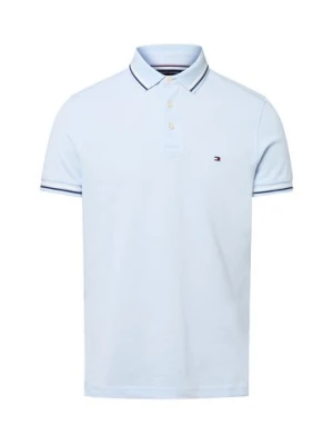 Tommy Hilfiger Męska koszulka polo Mężczyźni Bawełna niebieski jednolity,