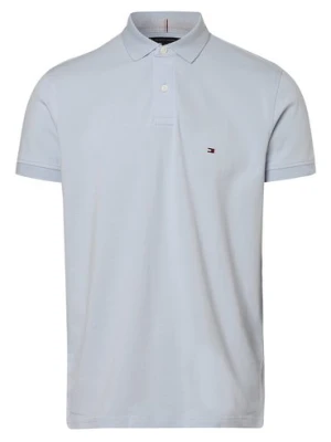 Tommy Hilfiger Męska koszulka polo Mężczyźni Bawełna niebieski jednolity,