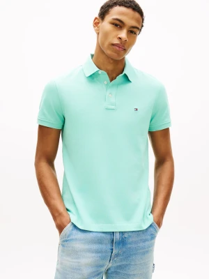 Tommy Hilfiger Męska koszulka polo Mężczyźni Bawełna niebieski jednolity,