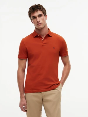 Tommy Hilfiger Męska koszulka polo Mężczyźni Bawełna pomarańczowy,