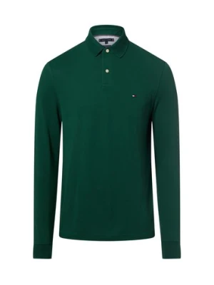 Tommy Hilfiger Męska koszulka polo Mężczyźni Bawełna zielony jednolity,