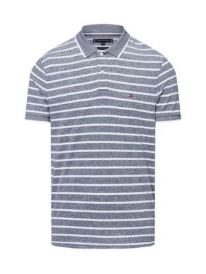 Tommy Hilfiger Męska koszulka polo z zawartością lnu Mężczyźni Bawełna niebieski|biały w paski,