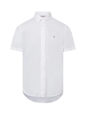 Tommy Hilfiger Męska koszulka z krótkim rękawem Mężczyźni Regular Fit Bawełna biały jednolity,
