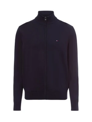 Tommy Hilfiger Męski kardigan Mężczyźni Bawełna niebieski jednolity,