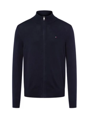 Tommy Hilfiger Męski kardigan z zawartością kaszmiru Mężczyźni Bawełna niebieski jednolity,