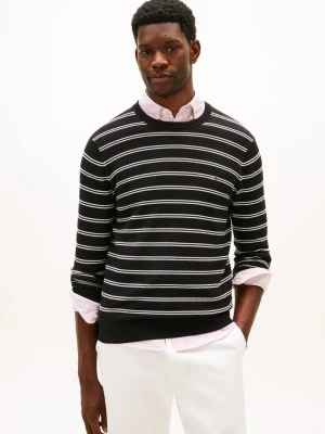 Tommy Hilfiger Męski sweter z dzianiny Mężczyźni Bawełna czarny,