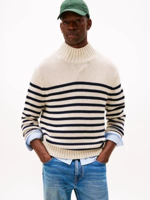 Tommy Hilfiger sweter z dzianiny Mężczyźni Bawełna niebieski|beżowy,
